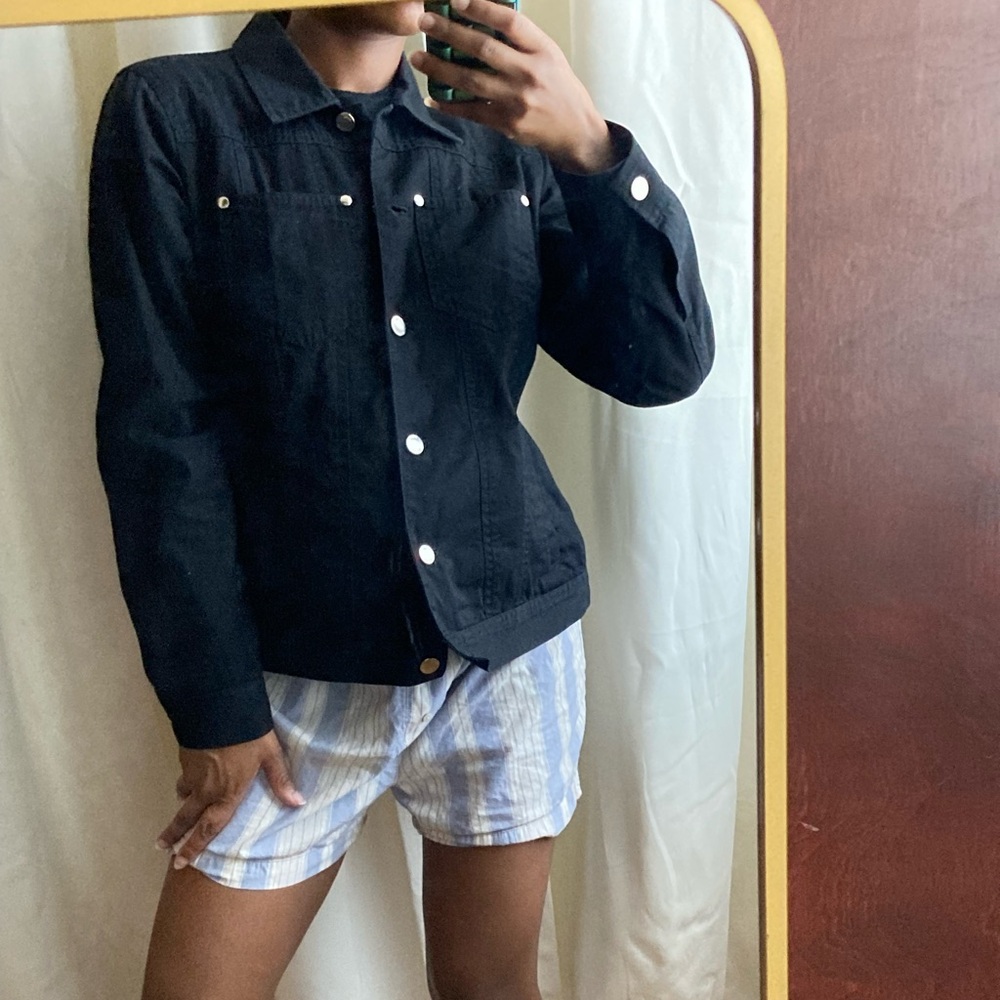 Evan Picone Black Cotton Jacket